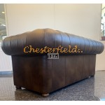 Klassisk Chesterfield 3 sits soffa (A5M) mellanbrun i färg helt i äkta skinn