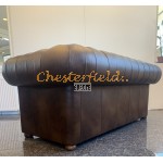 XL Klassisk Chesterfield 3 sits soffa (A5M) mellanbrun i färg helt i äkta skinn