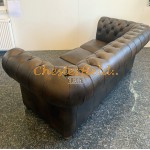 XL Klassisk Chesterfield 3 sits soffa (A5M) mellanbrun i färg helt i äkta skinn