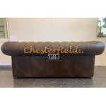 XL Klassisk Chesterfield 3 sits soffa (A5M) mellanbrun i färg helt i äkta skinn
