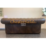 Klassisk Chesterfield 3 sits soffa (A5M) mellanbrun i färg helt i äkta skinn