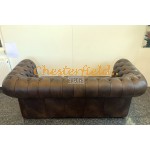 XL Klassisk Chesterfield 3 sits soffa (A5M) mellanbrun i färg helt i äkta skinn