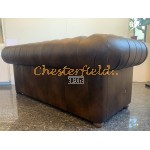 Klassisk Chesterfield 3 sits soffa (A5M) mellanbrun i färg helt i äkta skinn