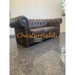 Klassisk Chesterfield 3 sits soffa (A5M) mellanbrun i färg helt i äkta skinn