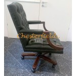 Chesterfield King grön svängbar stol, office chair