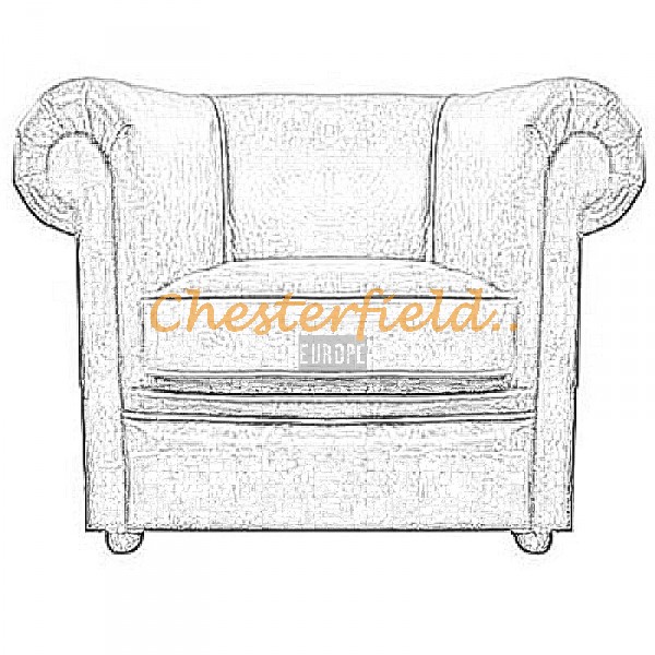 Välj egen färg och beställ London XL Chesterfield fåtölj helt i äkta skinn