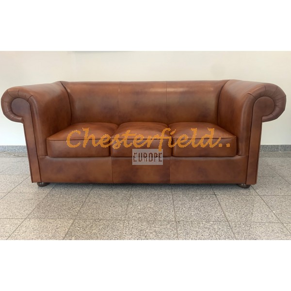 XL London Chesterfield 3 sits soffa (C12) whisky i färg helt i äkta skinn