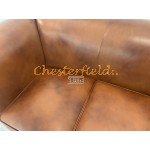 London Chesterfield 3 sits soffa (C12) whisky i färg helt i äkta skinn