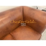 London Chesterfield 3 sits soffa (C12) whisky i färg helt i äkta skinn