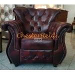 Monk Chesterfield 3+1+1 soffgrupp (A7) oxblod i färg helt i äkta skinn