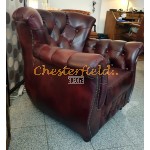 Monk Chesterfield 3+1+1 soffgrupp (A7) oxblod i färg helt i äkta skinn