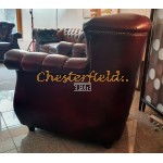 Monk Chesterfield fåtölj oxblod (A7) i färg helt i äkta skinn