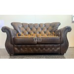 Monk Chesterfield 2 sits soffa (A5M) mellanbrun i färg helt i äkta skinn