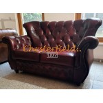 Monk Chesterfield 2 sits soffa (A7) oxblod i färg helt i äkta skinn