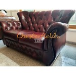 Monk Chesterfield 2 sits soffa (A7) oxblod i färg helt i äkta skinn