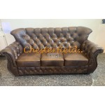 Monk Chesterfield 3 sits soffa mellanbrun (A5M) i färg helt i äkta skinn