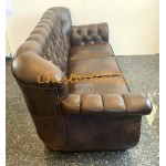 Monk Chesterfield 3 sits soffa mellanbrun (A5M) i färg helt i äkta skinn