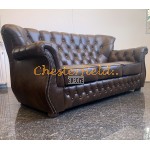 Monk Chesterfield 3 sits soffa mellanbrun (A5M) i färg helt i äkta skinn