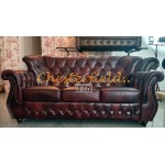 Monk Chesterfield 3 sits soffa oxblod (A7) i färg helt i äkta skinn