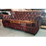 Monk Chesterfield 3 sits soffa oxblod (A7) i färg helt i äkta skinn