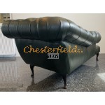 Divan Chesterfield (höger) A8 antikgrön i färg helt i äkta skinn