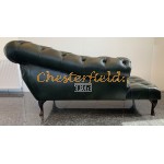 Divan Chesterfield (höger) A8 antikgrön i färg helt i äkta skinn