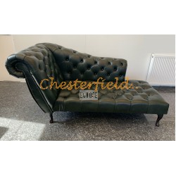 Divan Chesterfield (vänster) A8 antikgrön i färg helt i äkta skinn Divan Chesterfield (vänster) A8 antikgrön i färg helt i äkta skinn