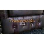 Klassisk Chesterfield 2+1+1 soffgrupp antikbrun (A5)i färg helt i äkta skinn