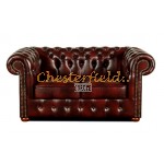 Klassisk Chesterfield 2 sits soffa (A7) oxblod i färg helt i äkta skinn