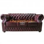 Windsor Chesterfield 3 sits soffa (A7) oxblod i färg helt i äkta skinn