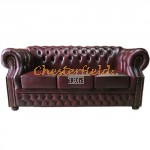 Windsor XL Chesterfield 3 sits soffa (A7) oxblod i färg helt i äkta skinn