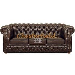 Windsor Chesterfield 3 sits soffa (A5) brun i färg helt i äkta skinn