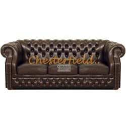 Windsor Chesterfield 3 sits soffa (A5) brun i färg helt i äkta skinn