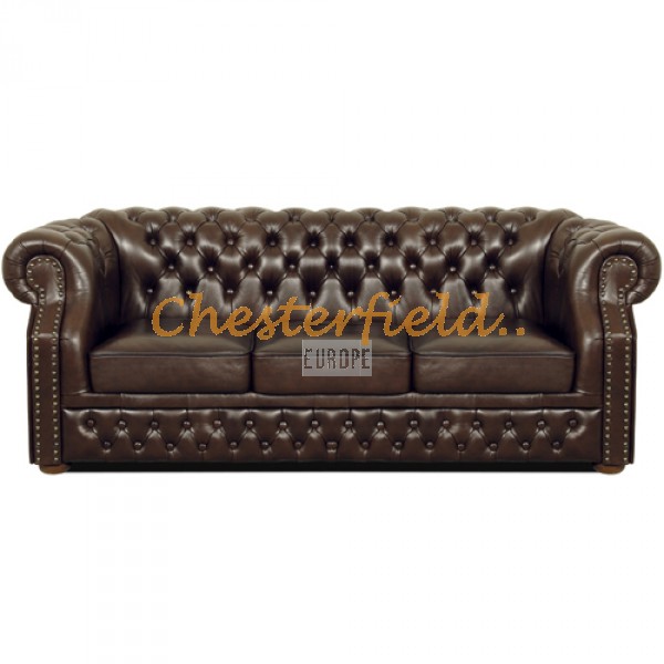 Windsor Chesterfield 3 sits soffa (A5) brun i färg helt i äkta skinn