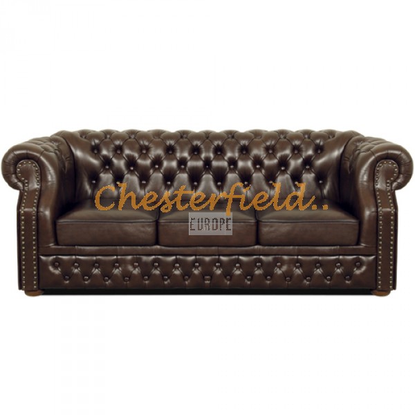 Windsor XL Chesterfield 3 sits soffa (A5) brun i färg helt i äkta skinn