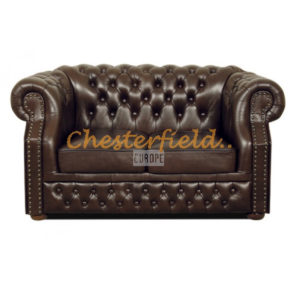 Windsor XL Chesterfield 2 sits soffa brun i färg helt i äkta skinn