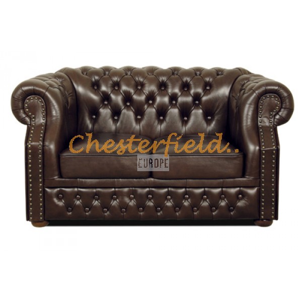 Windsor Chesterfield 2 sits soffa (A5) brun i färg helt i äkta skinn