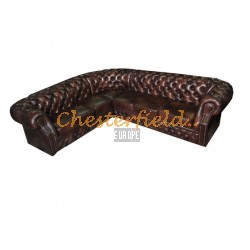Windsor antikbrun (A5) Chesterfield hörnsoffa med 3+3 sits