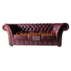 Windchester Chesterfield 3 sits soffa (A7) oxblod i färg helt i äkta skinn