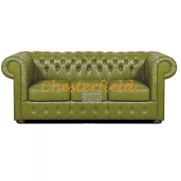 Mark XL Chesterfield 3 sits soffa (S14) oliv i färg helt i äkta skinn