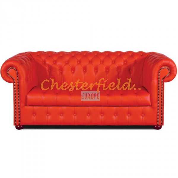 Williams Chesterfield 3 sits soffa röd (k55) i färg helt i äkta skinn