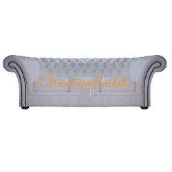 Windchester Chesterfield 3 sits soffa (K1) vit i färg helt i äkta skinn