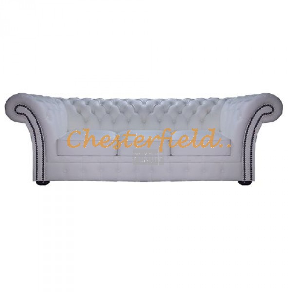 Windchester Chesterfield 3 sits soffa (K1) vit i färg helt i äkta skinn