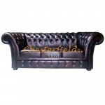 Windchester Chesterfield 3 sits soffa (A5) brun i färg helt i äkta skinn