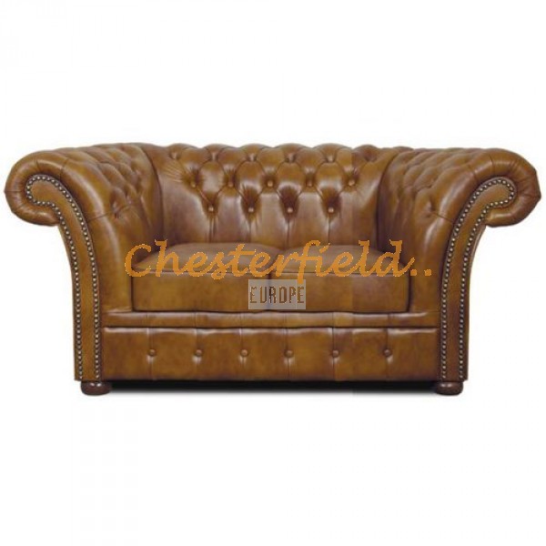 Windchester Chesterfield 2 sits soffa (S12) guld i färg helt i äkta skinn