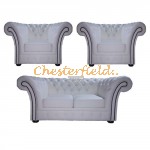 Windchester Chesterfield 2+1+1 soffgrupp vit (K1) i färg helt i äkta skinn