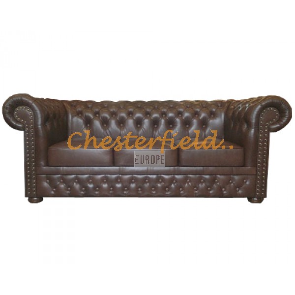 Lord XL Chesterfield 3 sits soffa (A5) brun i färg helt i äkta skinn