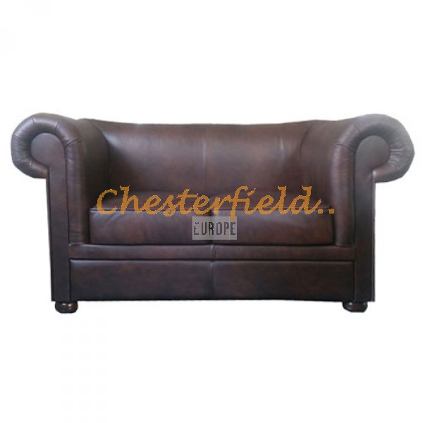 London  Chesterfield 2 sits soffa (A5) brun i färg helt i äkta skinn