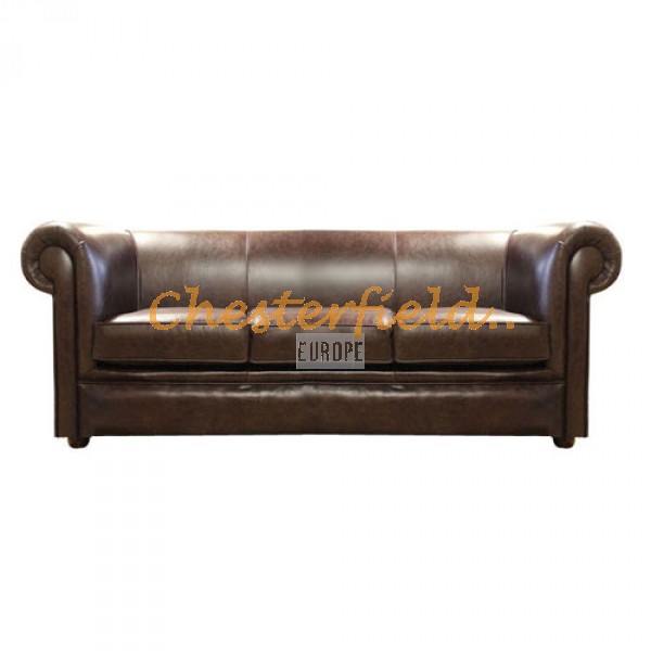 London Chesterfield 3 sits soffa (A5) brun i färg helt i äkta skinn
