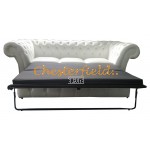 Windchester Chesterfield 3 sits bäddsoffa (K1) vit i färg helt i äkta skinn